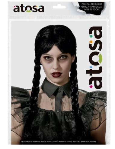 PELUCA TRENZAS NEGRA