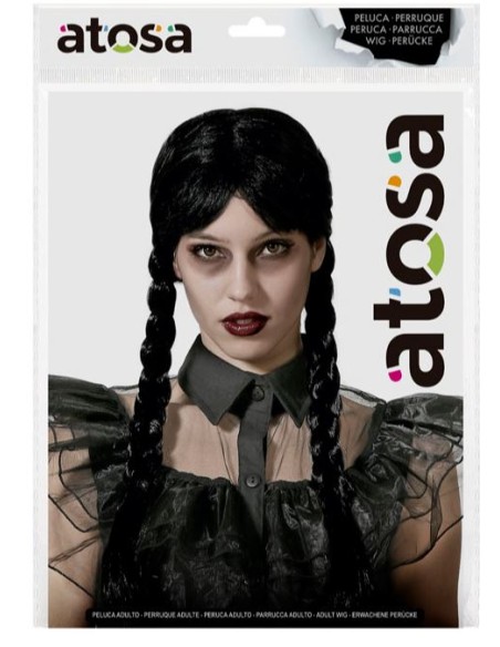 PELUCA TRENZAS NEGRA