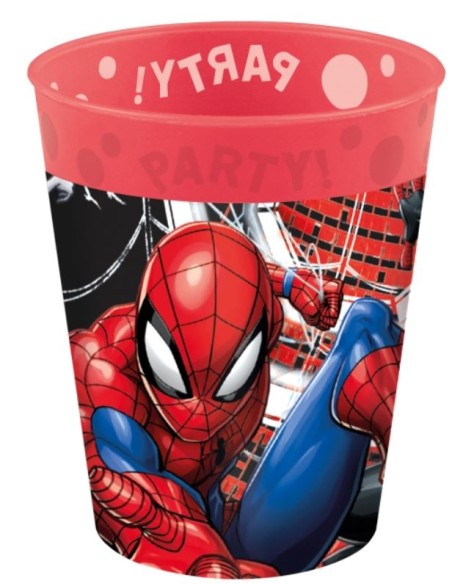 VASO PLÁSTICO REUTILIZABLE SPIDERMAN 250 ML