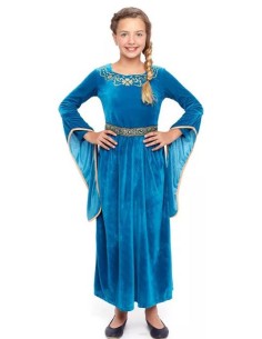 DISFRAZ PRINCESA MEDIEVAL AZUL INFANTIL