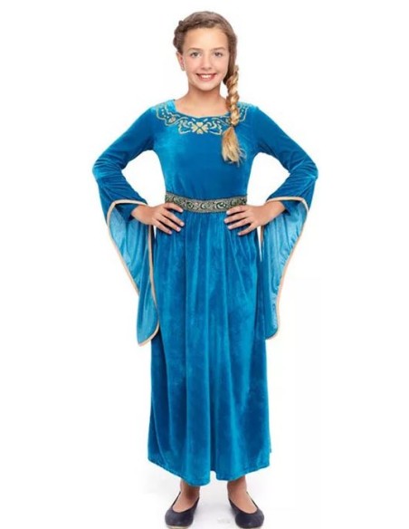 DISFRAZ PRINCESA MEDIEVAL AZUL INFANTIL