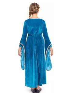 DISFRAZ PRINCESA MEDIEVAL AZUL INFANTIL 2