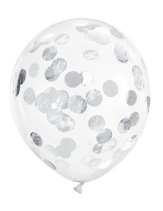 GLOBOS LÁTEX TRANSPARENTE CONFETI 6 UND