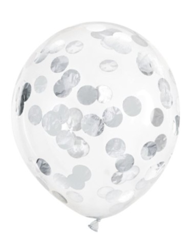 GLOBOS LÁTEX TRANSPARENTE CONFETI 6 UND