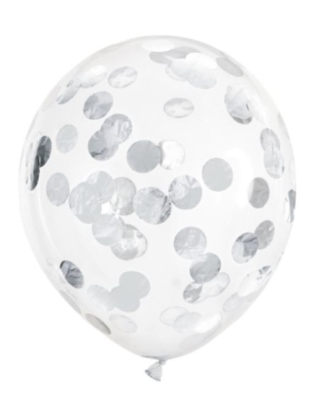 GLOBOS LÁTEX TRANSPARENTE CONFETI 6 UND