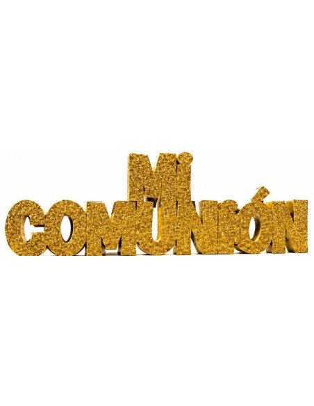 RÓTULO CORCHO "MI COMUNIÓN" PURPURINA 60 CM