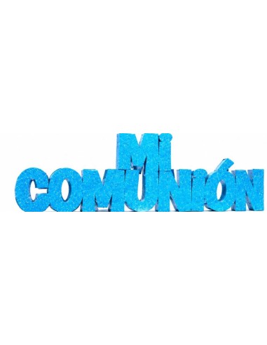RÓTULO CORCHO "MI COMUNIÓN" PURPURINA 60 CM
