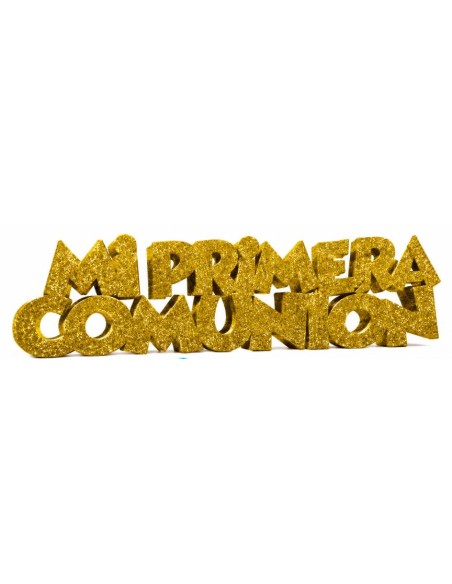RÓTULO CORCHO "MI PRIMERA COMUNIÓN" PURP. 40 CM 