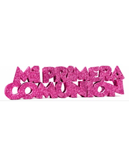 RÓTULO CORCHO "MI PRIMERA COMUNIÓN" PURP. 40 CM 