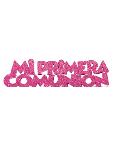 RÓTULO CORCHO "MI PRIMERA COMUNIÓN" PUR. 60 CM
