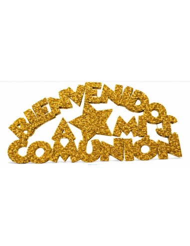 RÓTULO CORCHO "BIENVENIDOS A MI COMUNIÓN" PUR. 50 