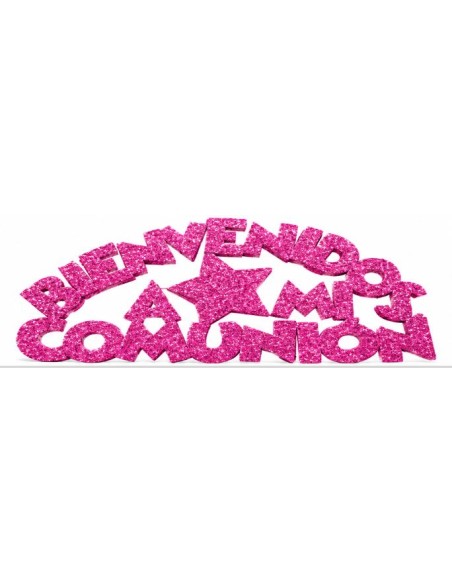 RÓTULO CORCHO "BIENVENIDOS A MI COMUNIÓN" PUR. 50 
