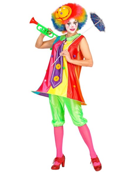 DISFRAZ DE PAYASO COLORES MUJER