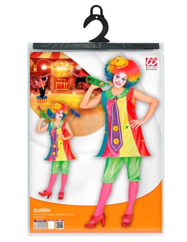 DISFRAZ DE PAYASO COLORES MUJER