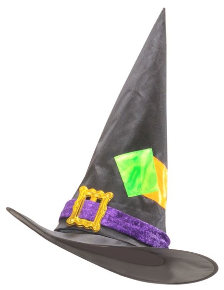 SOMBRERO  BRUJA CON PARCHES INFANTIL