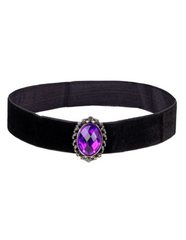 COLLAR DE TERCIOPELO NEGRO CON PIEDRA 