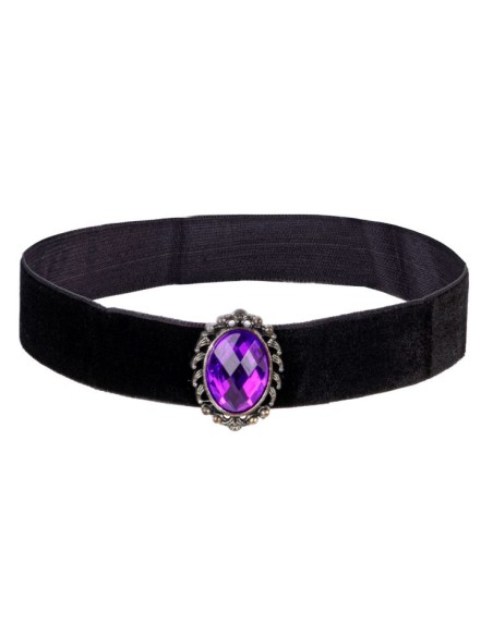 COLLAR DE TERCIOPELO NEGRO CON PIEDRA 