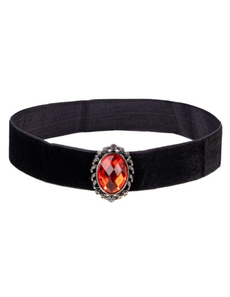COLLAR DE TERCIOPELO NEGRO CON PIEDRA 