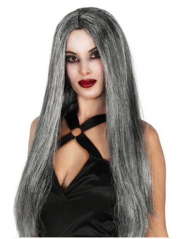 PELUCA LISA LARGA GRIS 