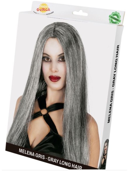 PELUCA LISA LARGA GRIS 