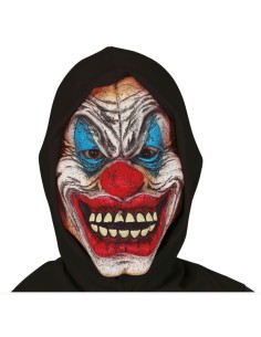 CARETA PAYASO CON CAPUCHA NEGRA