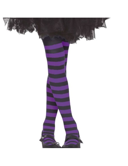 MEDIAS PANTY RAYAS NEGRO/COLOR INFANTIL