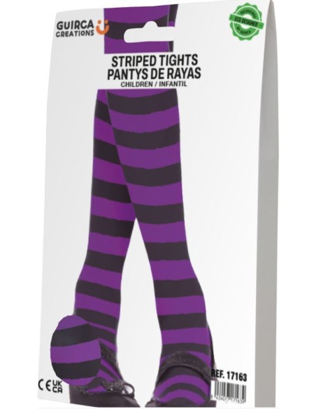 MEDIAS PANTY RAYAS NEGRO/COLOR INFANTIL