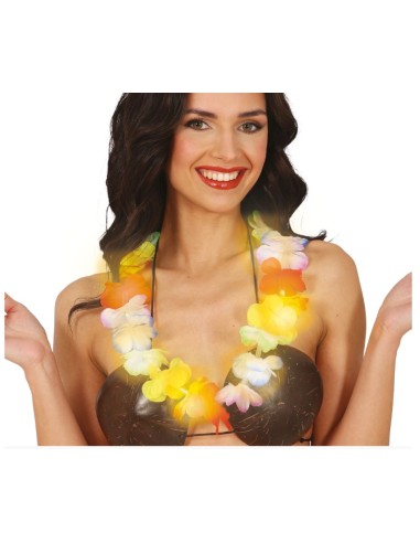 COLLAR HAWAIANAO MULTICOLOR CON LUZ