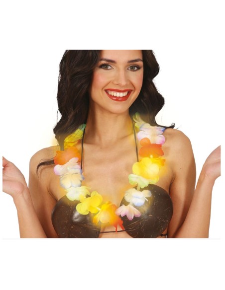 COLLAR HAWAIANAO MULTICOLOR CON LUZ