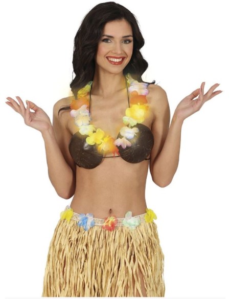 COLLAR HAWAIANAO MULTICOLOR CON LUZ