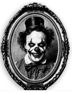 CUADRO PAYASO TERROR ADHESIVO 30X23