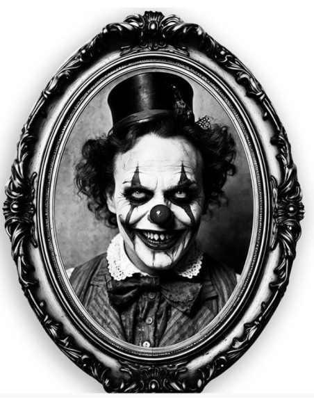 CUADRO PAYASO TERROR ADHESIVO 30X23