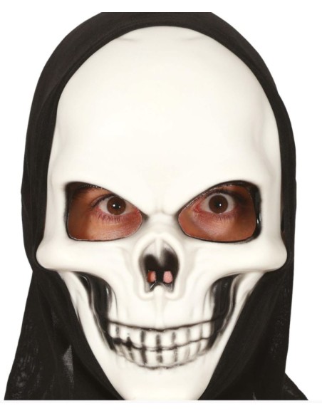 CARETA CALAVERA CON CAPUCHA PVC