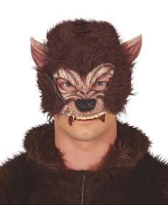 CARETA HOMBRE LOBO CON PELO LÁTEX 2