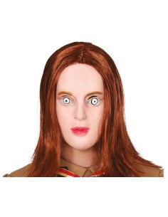 CARETA MUÑECA ASESINA LÁTEX CON PELO