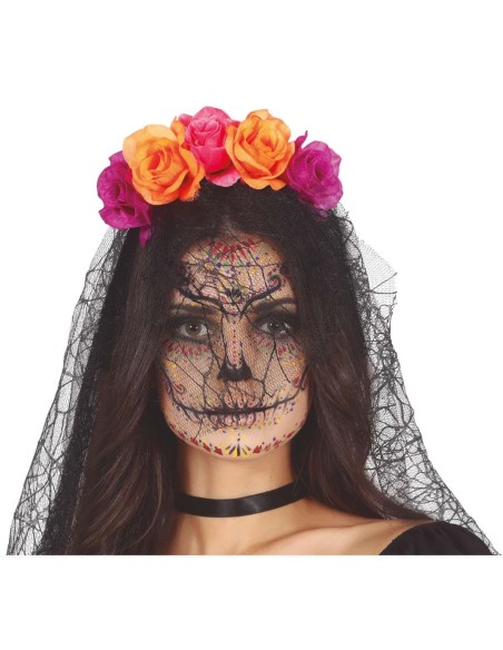 DIADEMA FLORES CON VELO