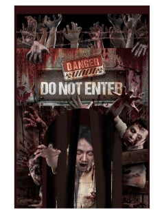 DECORACIÓN PUERTA CON CORTINA ZOMBIES 145X240 CM 2