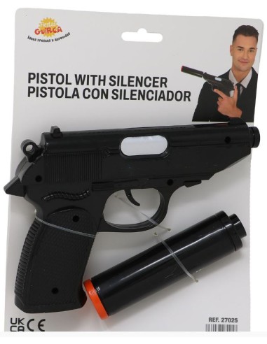 PISTOLA CON SILENCIADOR 25 CM
