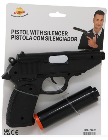 PISTOLA CON SILENCIADOR 25 CM