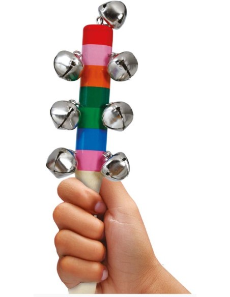 SONAJERO CASCABELES MADERA 20 CM