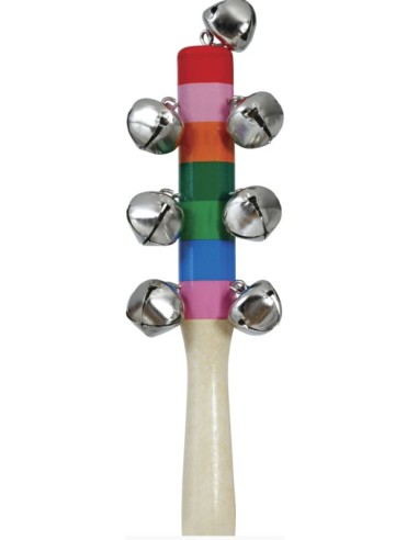 SONAJERO CASCABELES MADERA 20 CM