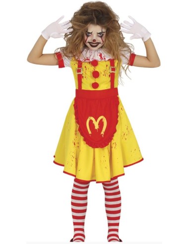 DISFRAZ PAYASA ASESINA BURGUER NIÑA