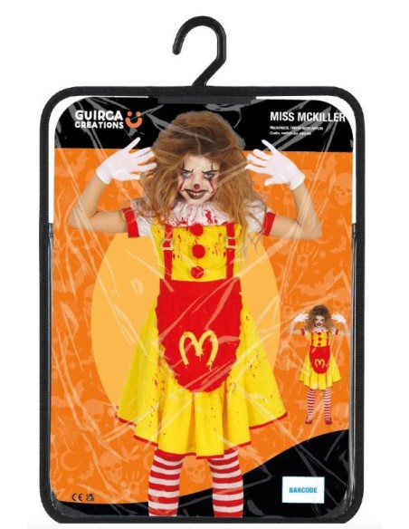 DISFRAZ PAYASA ASESINA BURGUER NIÑA