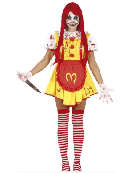 DISFRAZ PAYASA ASESINA BURGUER ADULTO