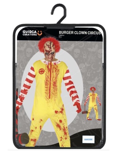 DISFRAZ PAYASO ASESINO BURGUER ADULTO