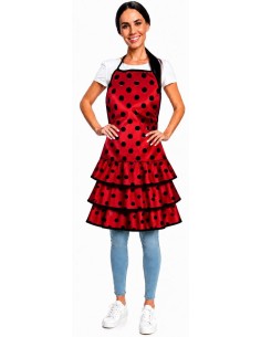 DELANTAL GITANA  LUNAR NEGRO