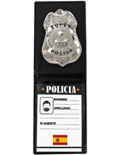 PLACA DE POLICÍA EN CARTERA