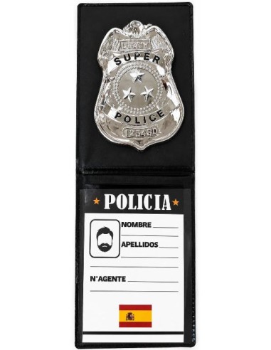 PLACA DE POLICÍA EN CARTERA