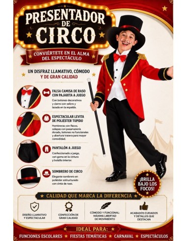 DISFRAZ DE PRESENTADOR DE CIRCO INFANTIL