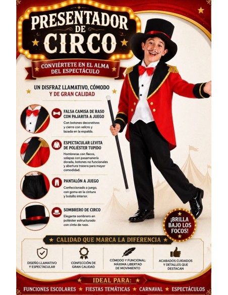DISFRAZ DE PRESENTADOR DE CIRCO INFANTIL
